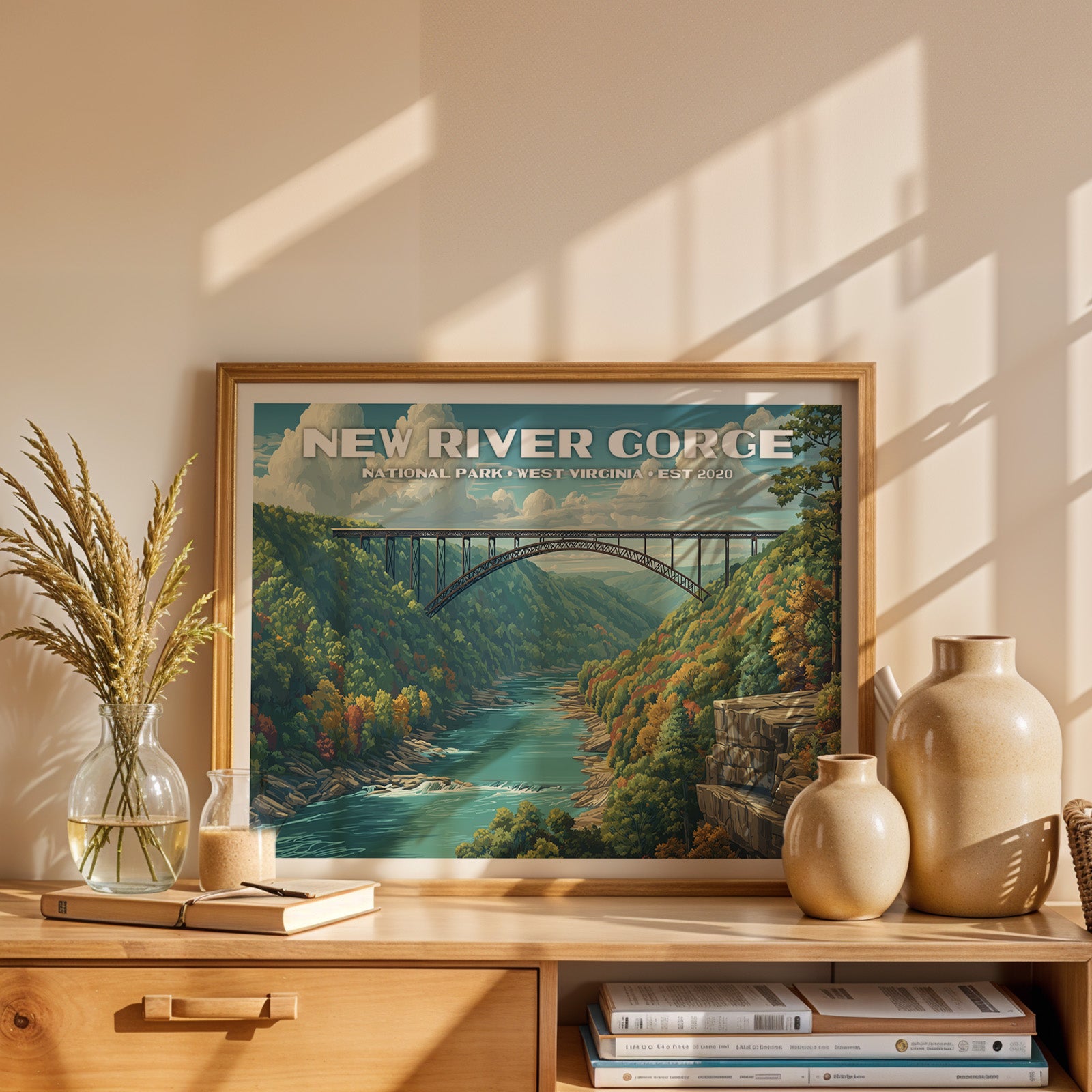 New River Gorge National Park Horizontal Vintage Art