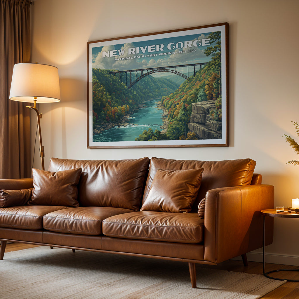 New River Gorge National Park Horizontal Vintage Art