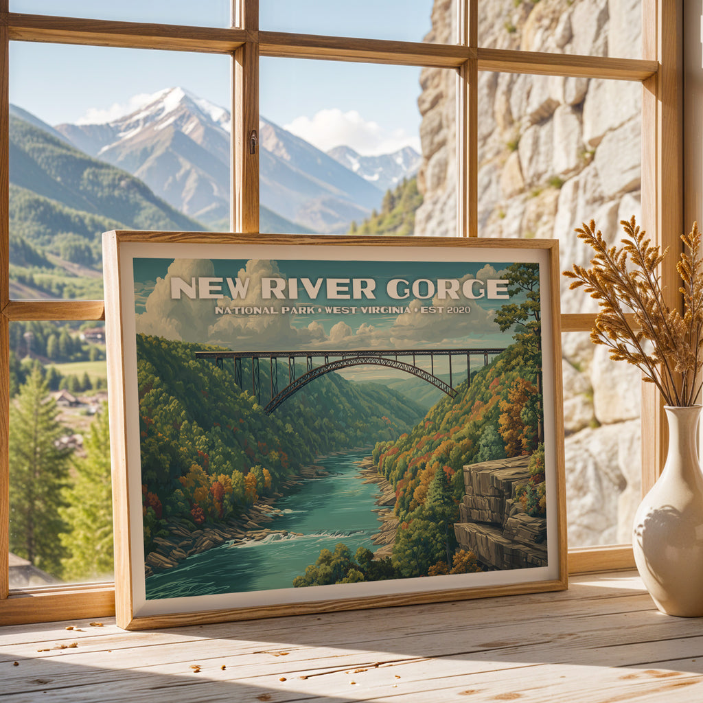 New River Gorge National Park Horizontal Vintage Art