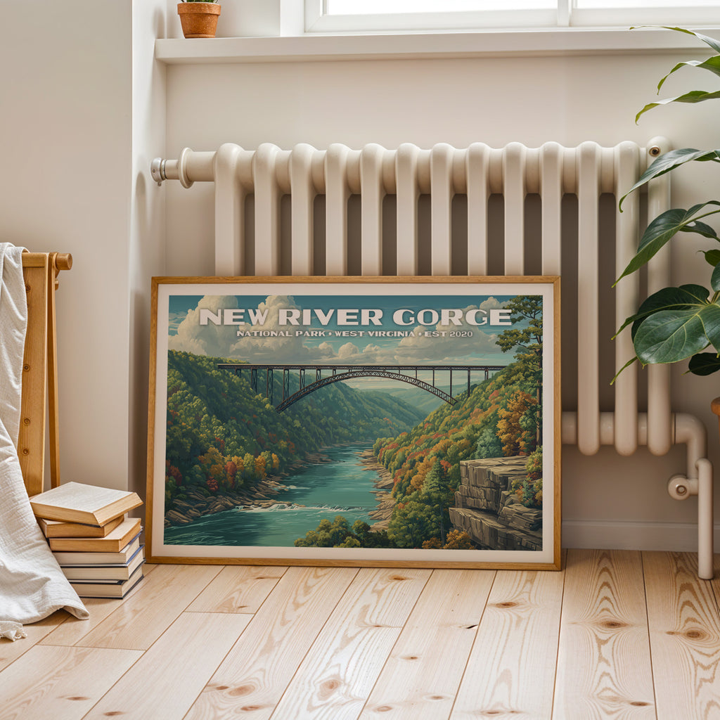 New River Gorge National Park Horizontal Vintage Art