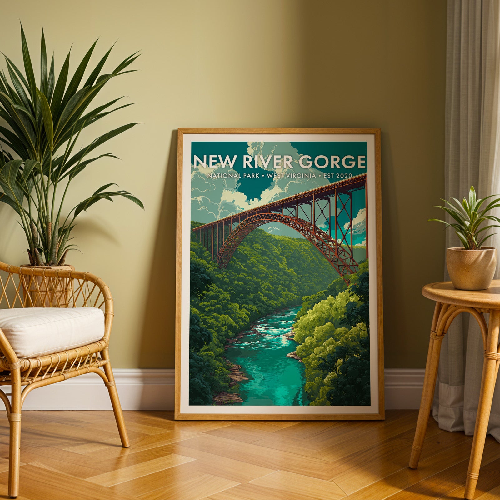 Retro New River Gorge National Park Print