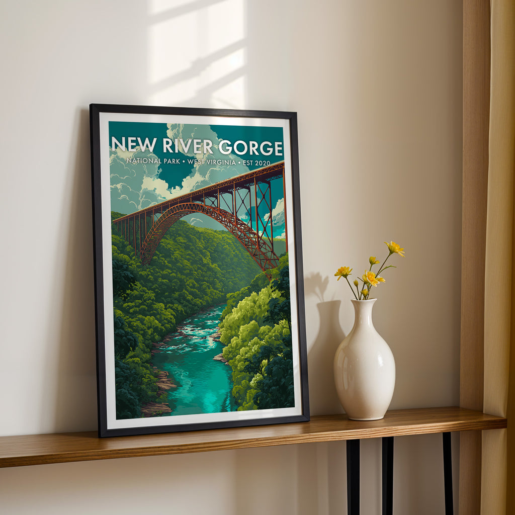Retro New River Gorge National Park Print