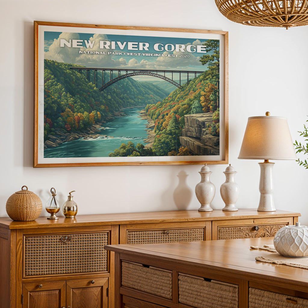 New River Gorge National Park Horizontal Vintage Art