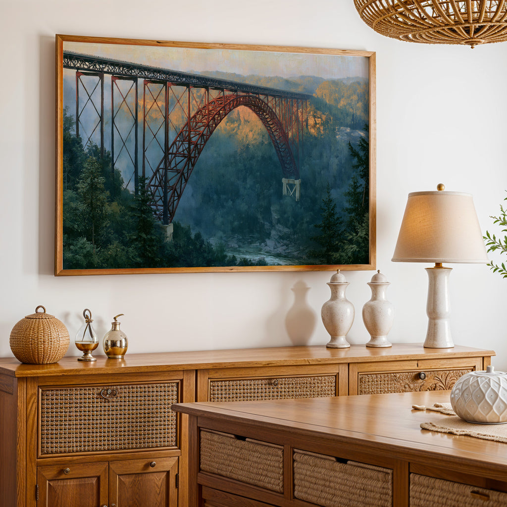 New River Gorge National Park Classical Oil Painting