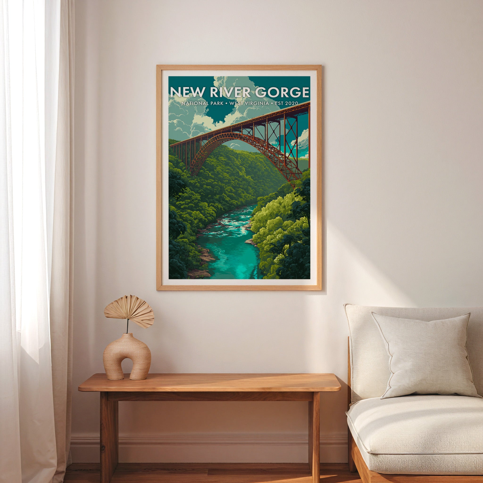 Retro New River Gorge National Park Print