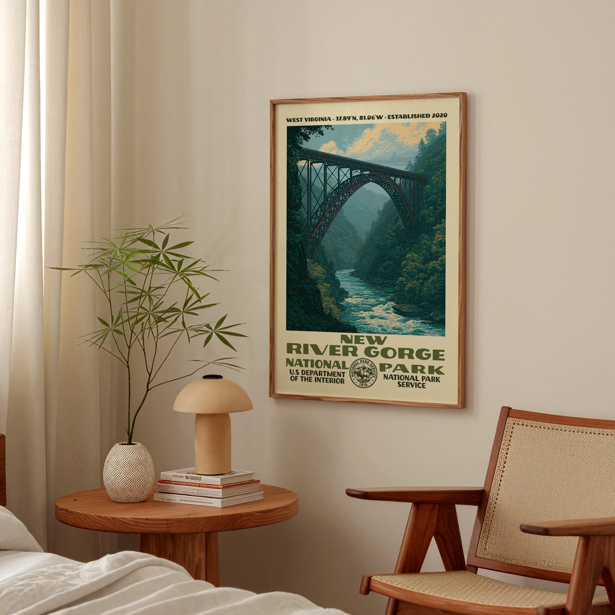 Art du parc national de New River Gorge – Style WPA vintage