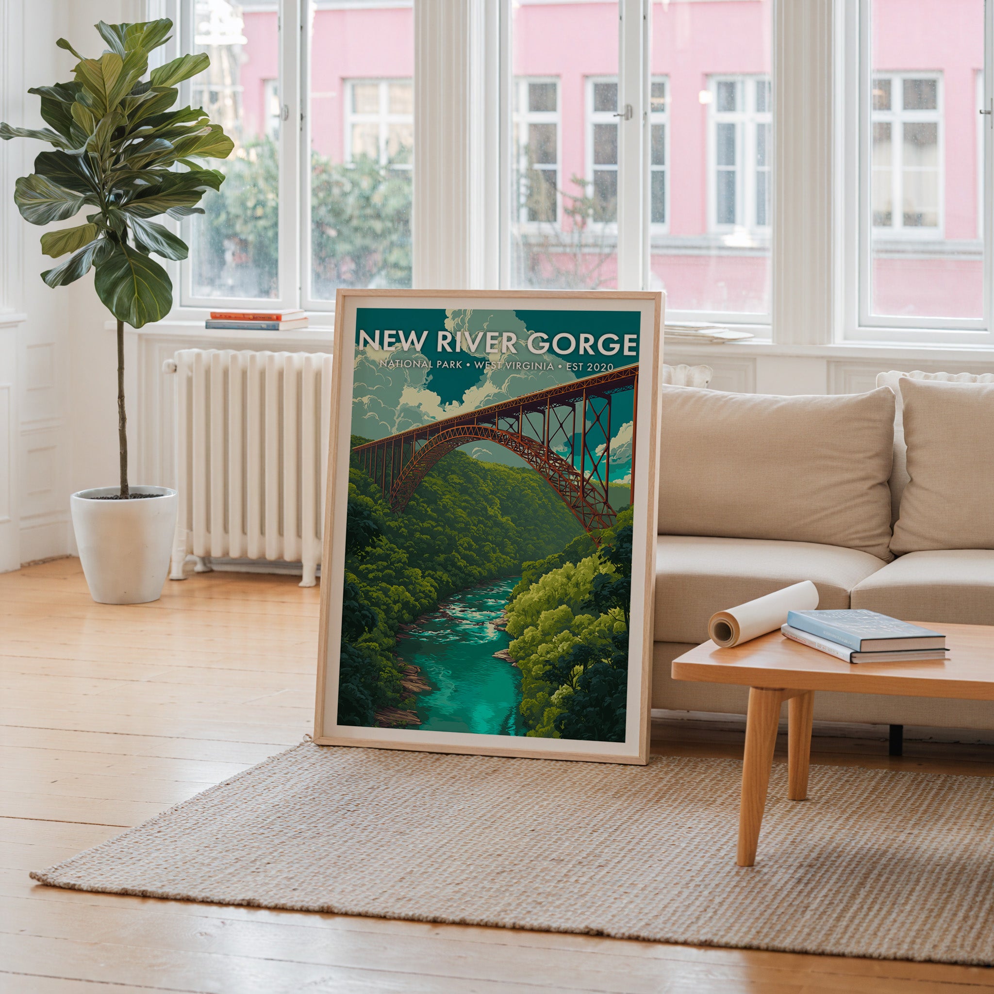 Retro New River Gorge National Park Print