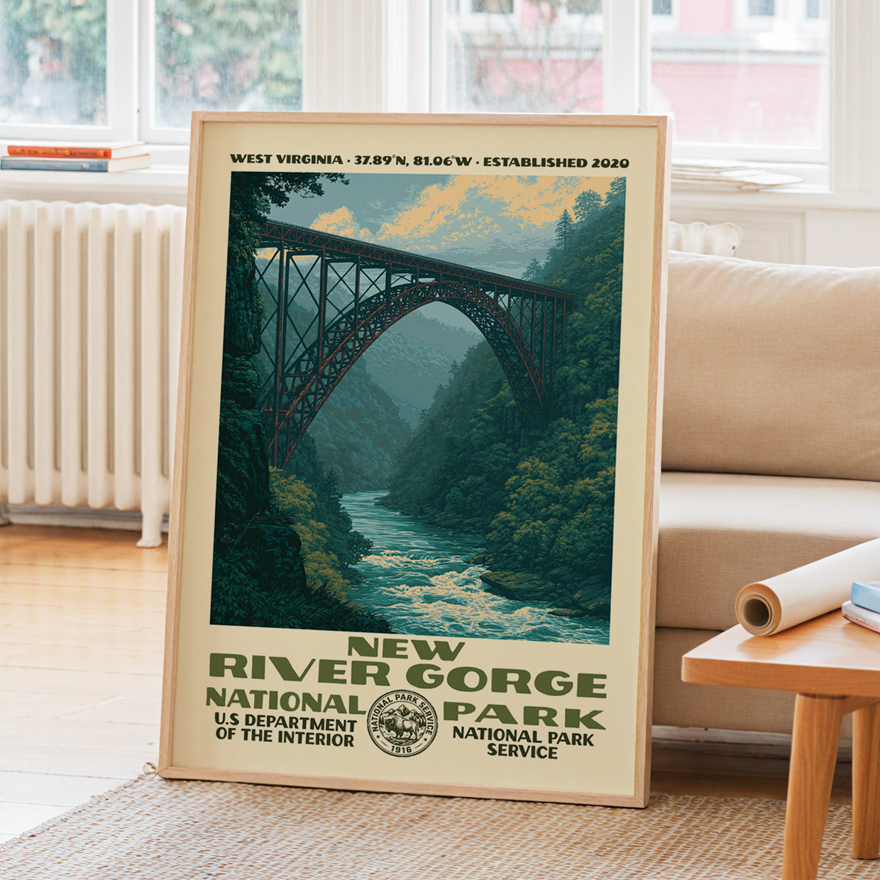 New River Gorge National Park Vintage WPA Art