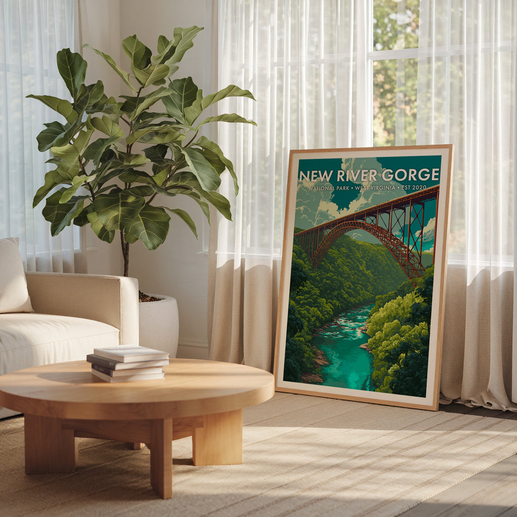 Retro New River Gorge National Park Print