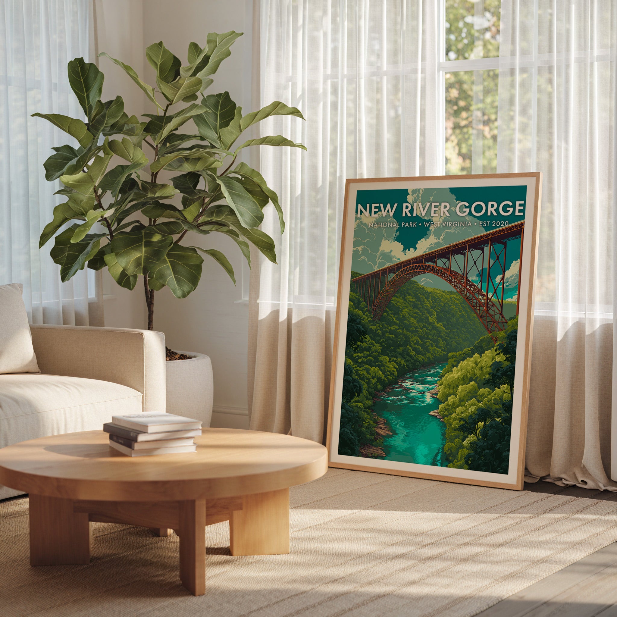 Retro New River Gorge National Park Print