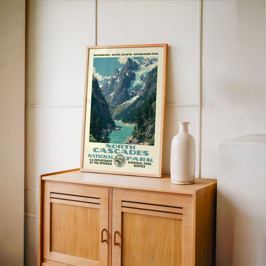 North Cascades National Park Vintage WPA Art