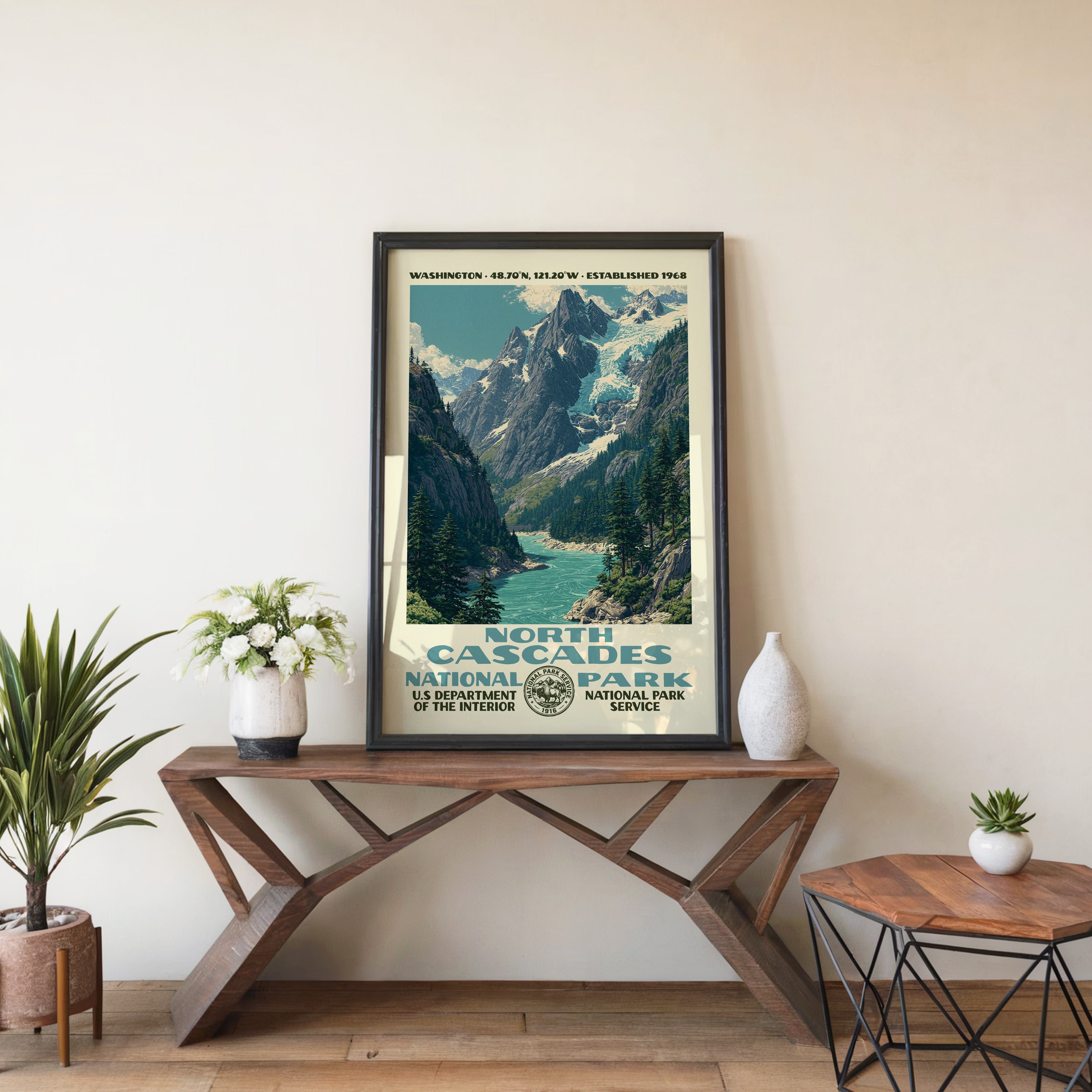 North Cascades National Park Vintage WPA Art