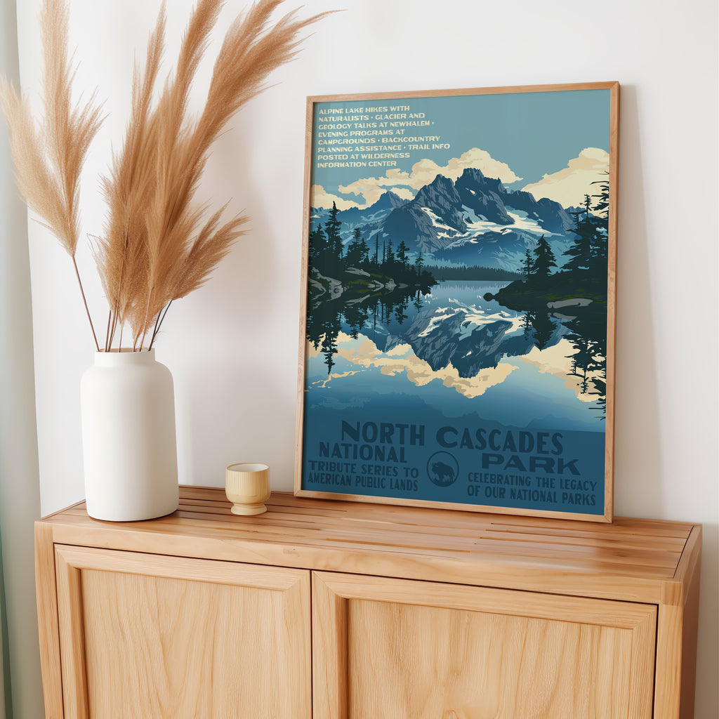 North Cascades National Park Vintage WPA Art