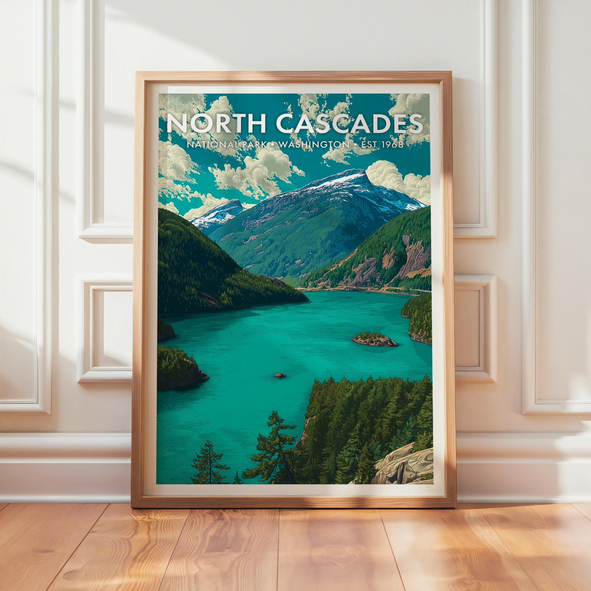 Retro North Cascades National Park Print