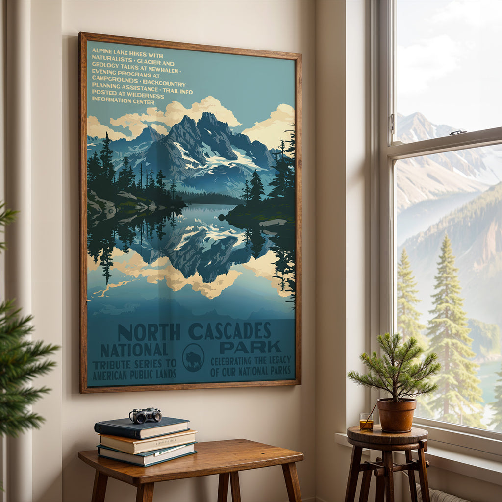 North Cascades National Park Vintage WPA Art