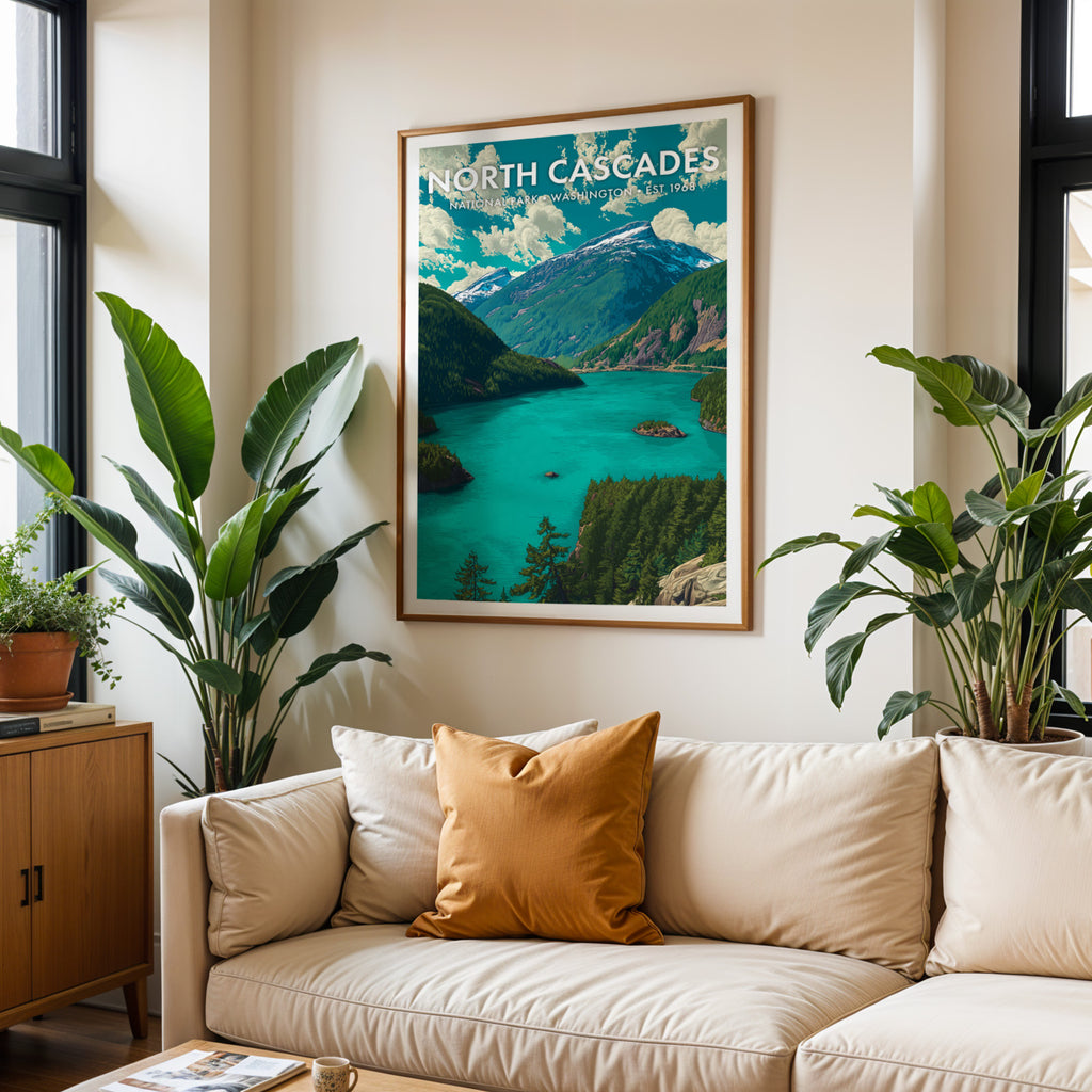 Retro North Cascades National Park Print