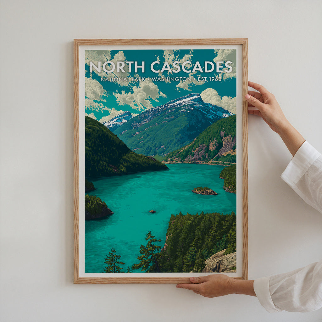Retro North Cascades National Park Print