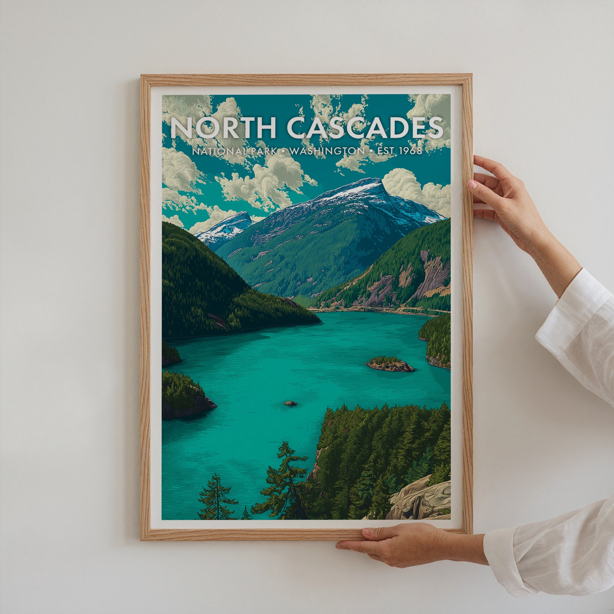 Retro North Cascades National Park Print