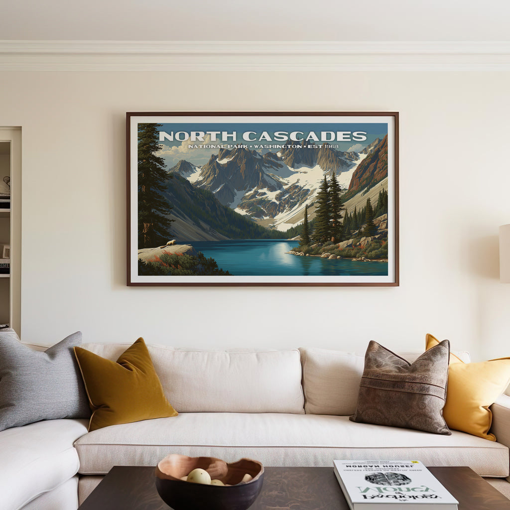 North Cascades National Park Horizontal Vintage Art