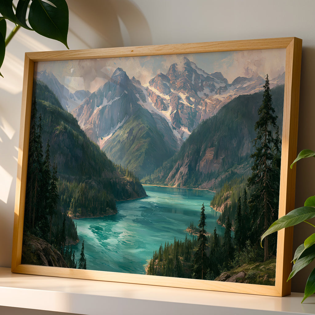 North Cascades National Park Classical Oil Painting