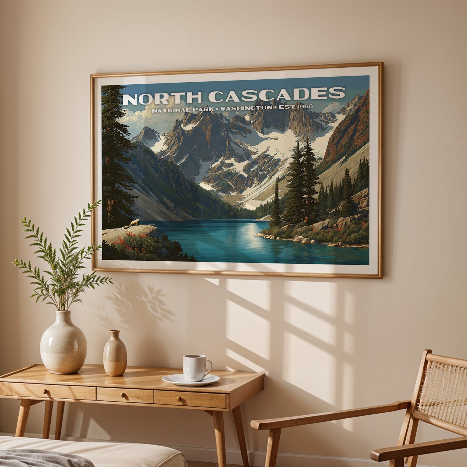 North Cascades National Park Horizontal Vintage Art
