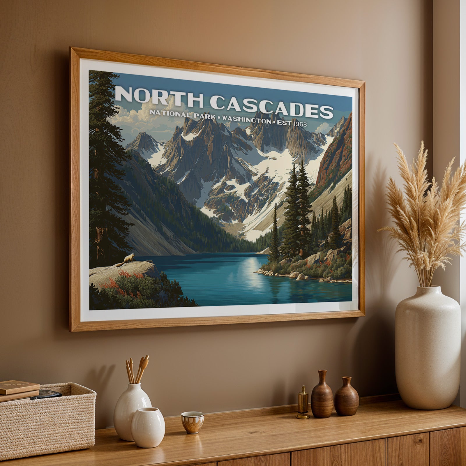 North Cascades National Park Horizontal Vintage Art