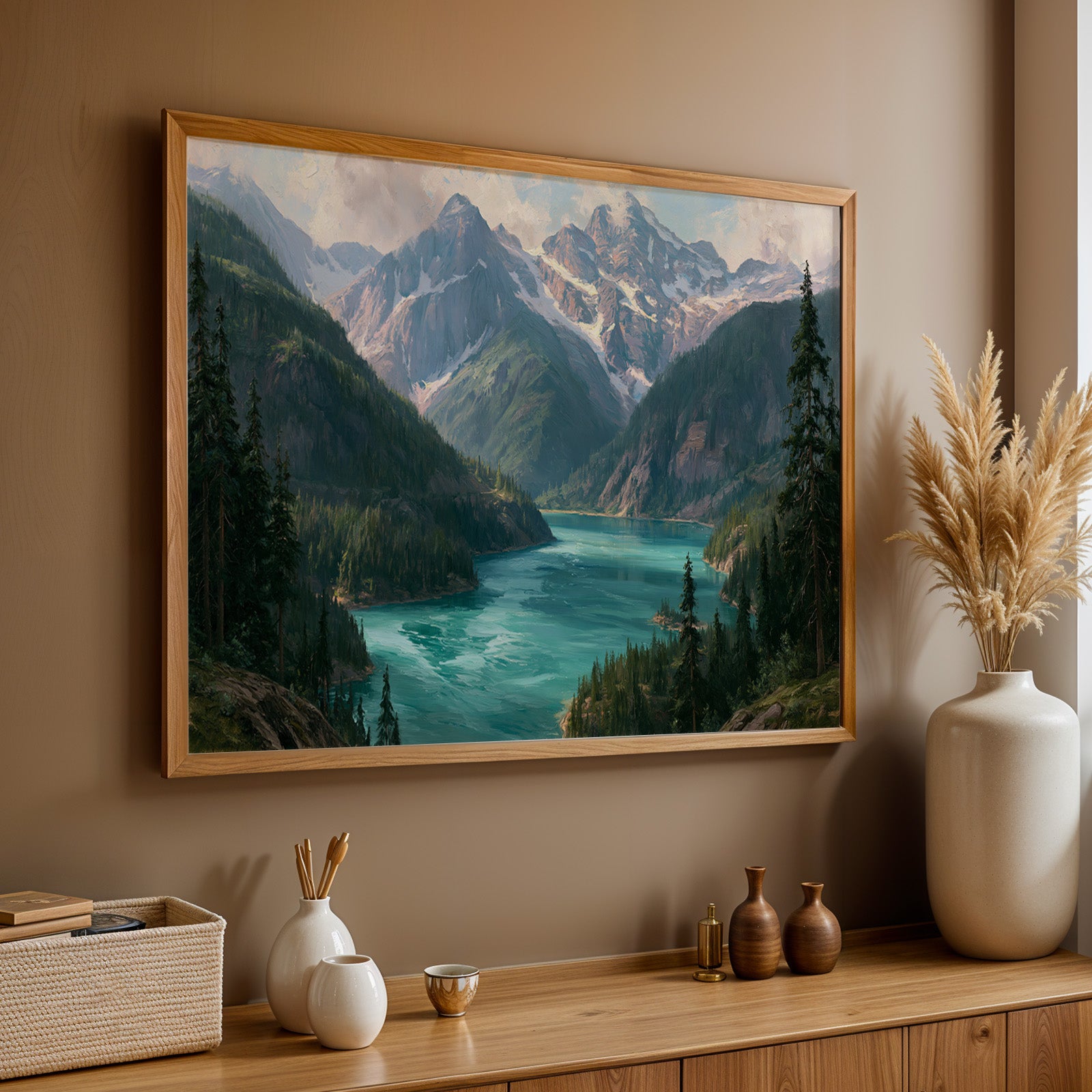 North Cascades National Park Classical Oil Painting