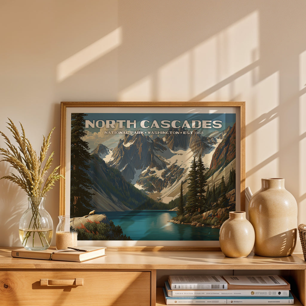 North Cascades National Park Horizontal Vintage Art