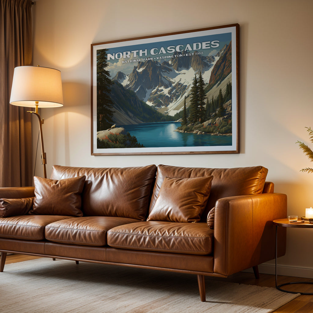 North Cascades National Park Horizontal Vintage Art
