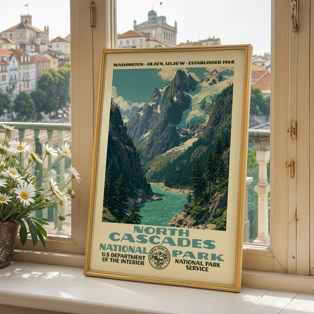 North Cascades National Park Vintage WPA Art