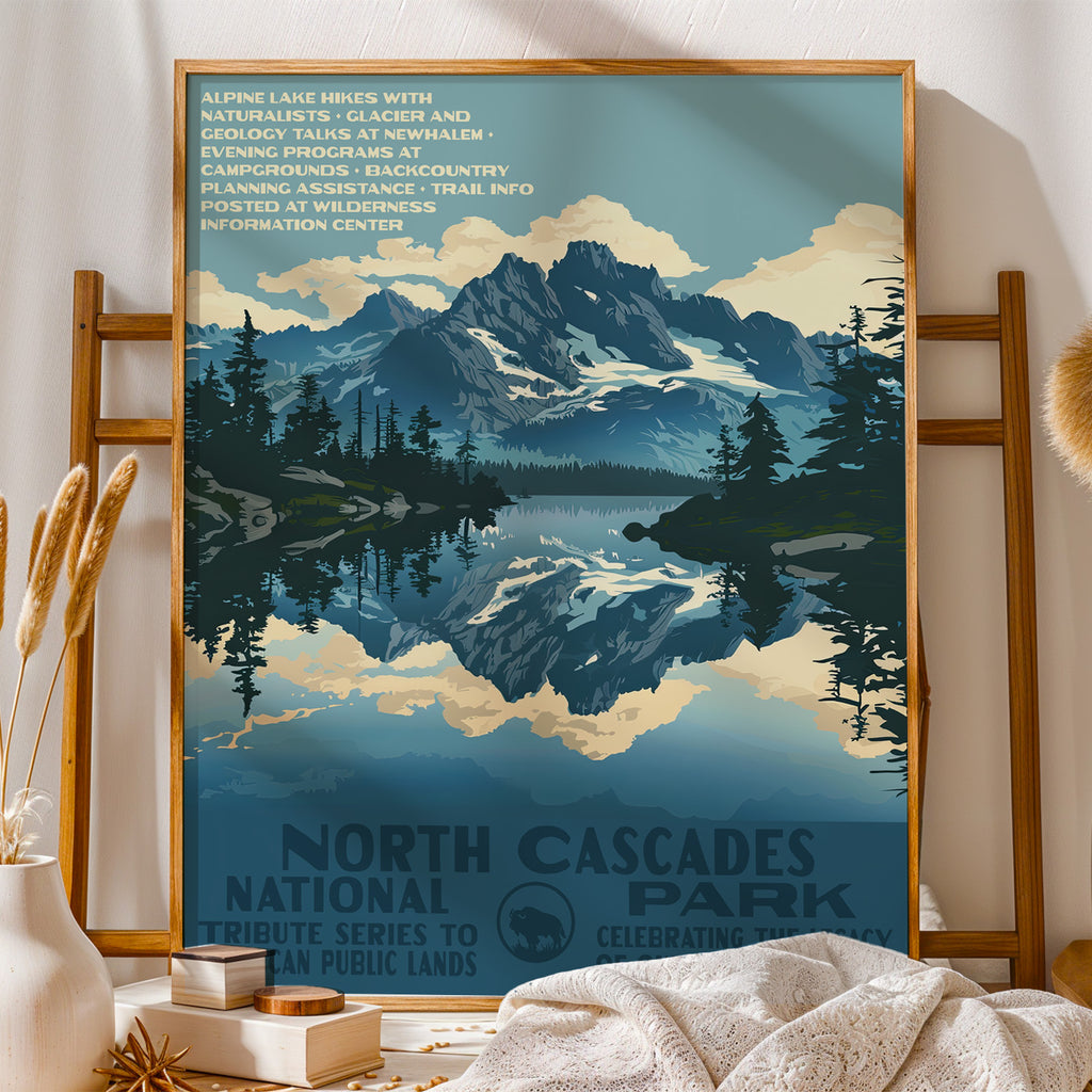 North Cascades National Park Vintage WPA Art