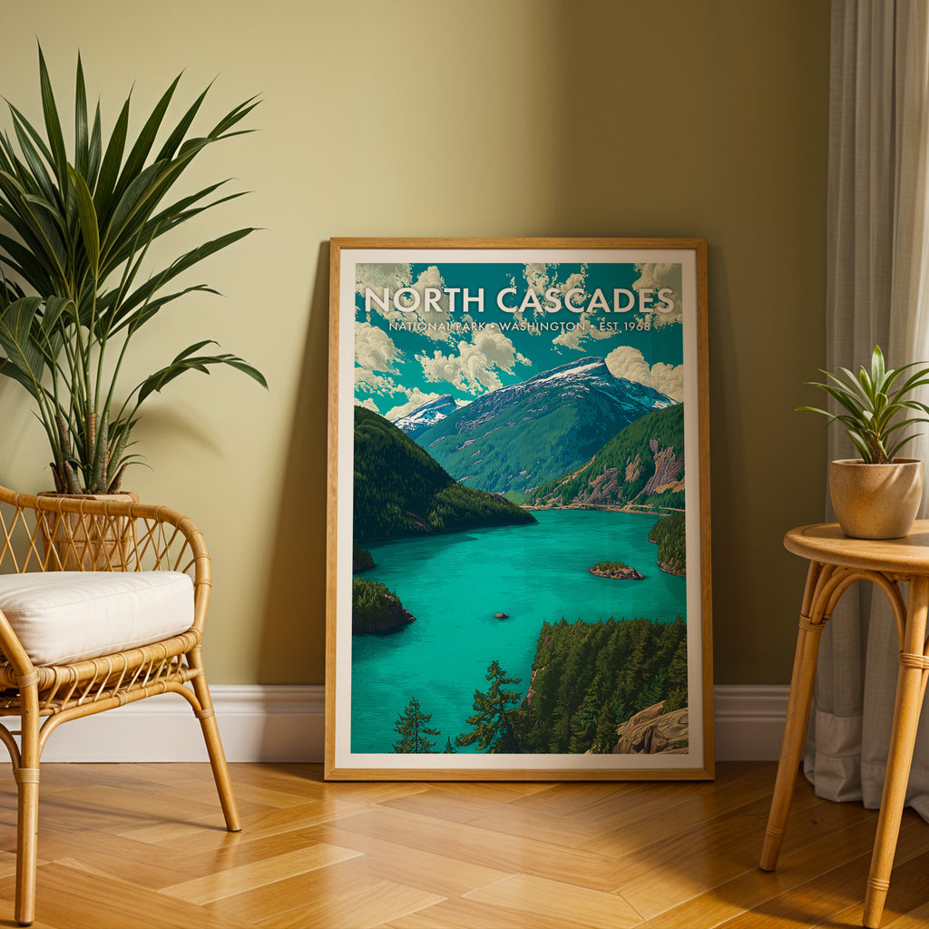Retro North Cascades National Park Print