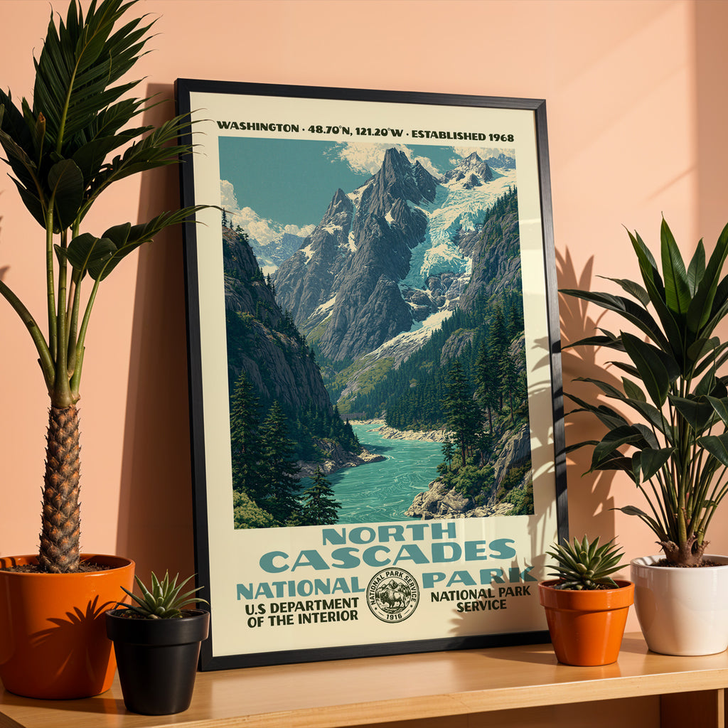 North Cascades National Park Vintage WPA Art