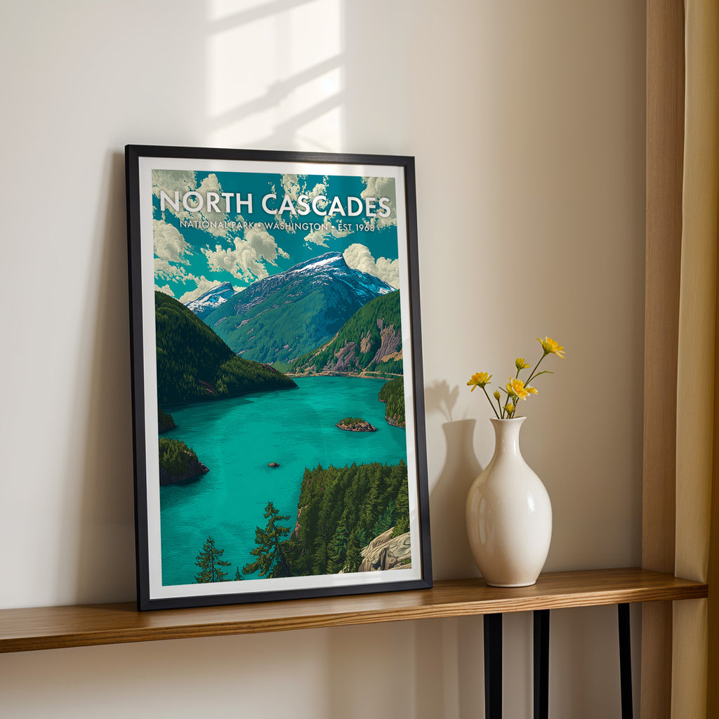 Retro North Cascades National Park Print