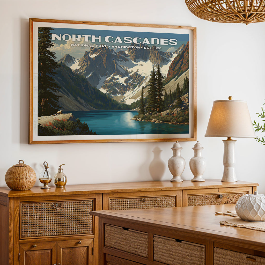 North Cascades National Park Horizontal Vintage Art