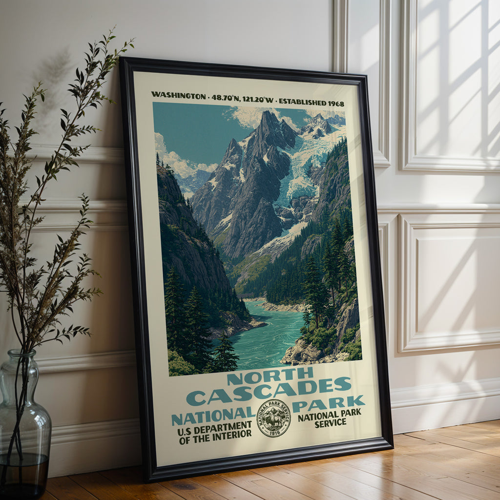 North Cascades National Park Vintage WPA Art