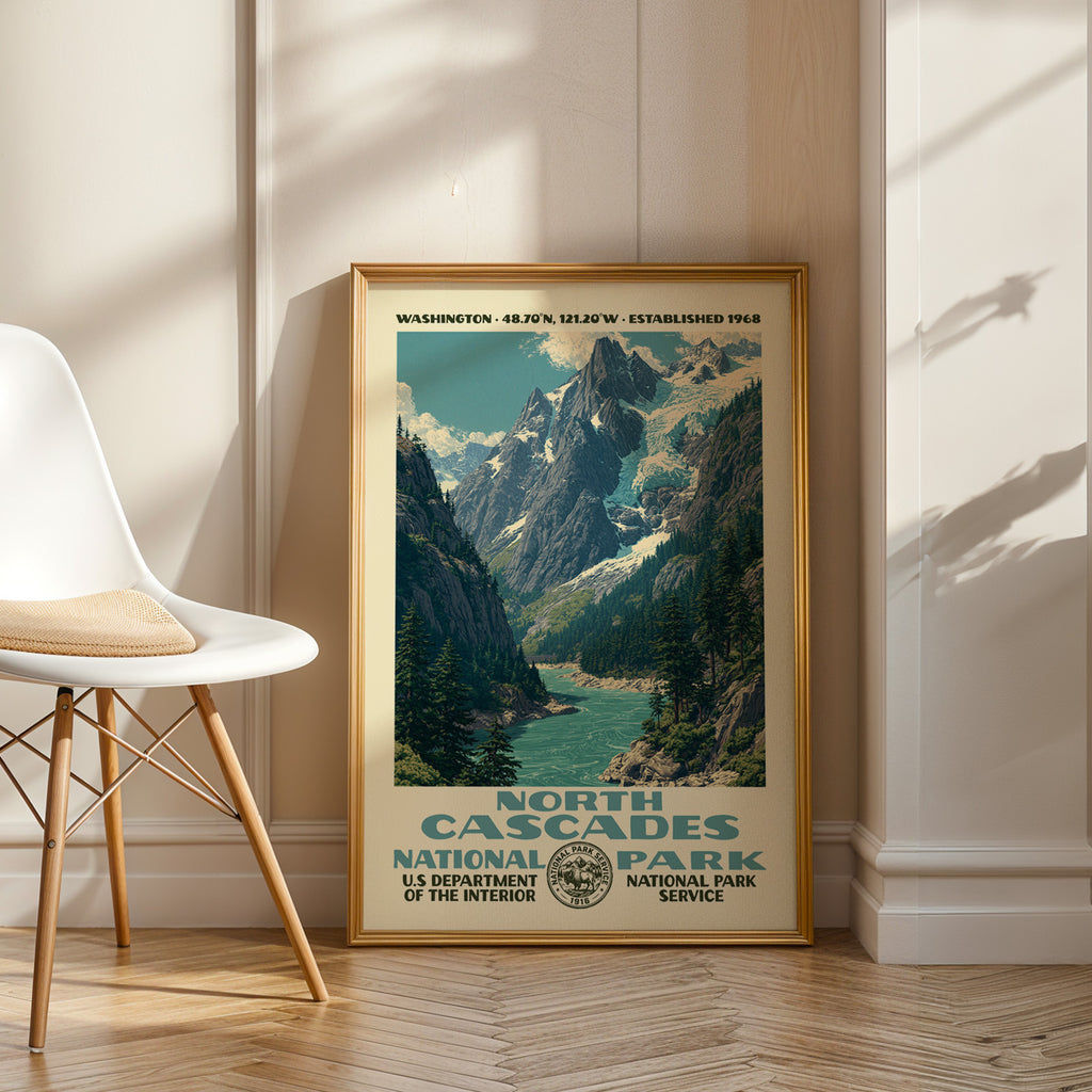 North Cascades National Park Vintage WPA Art
