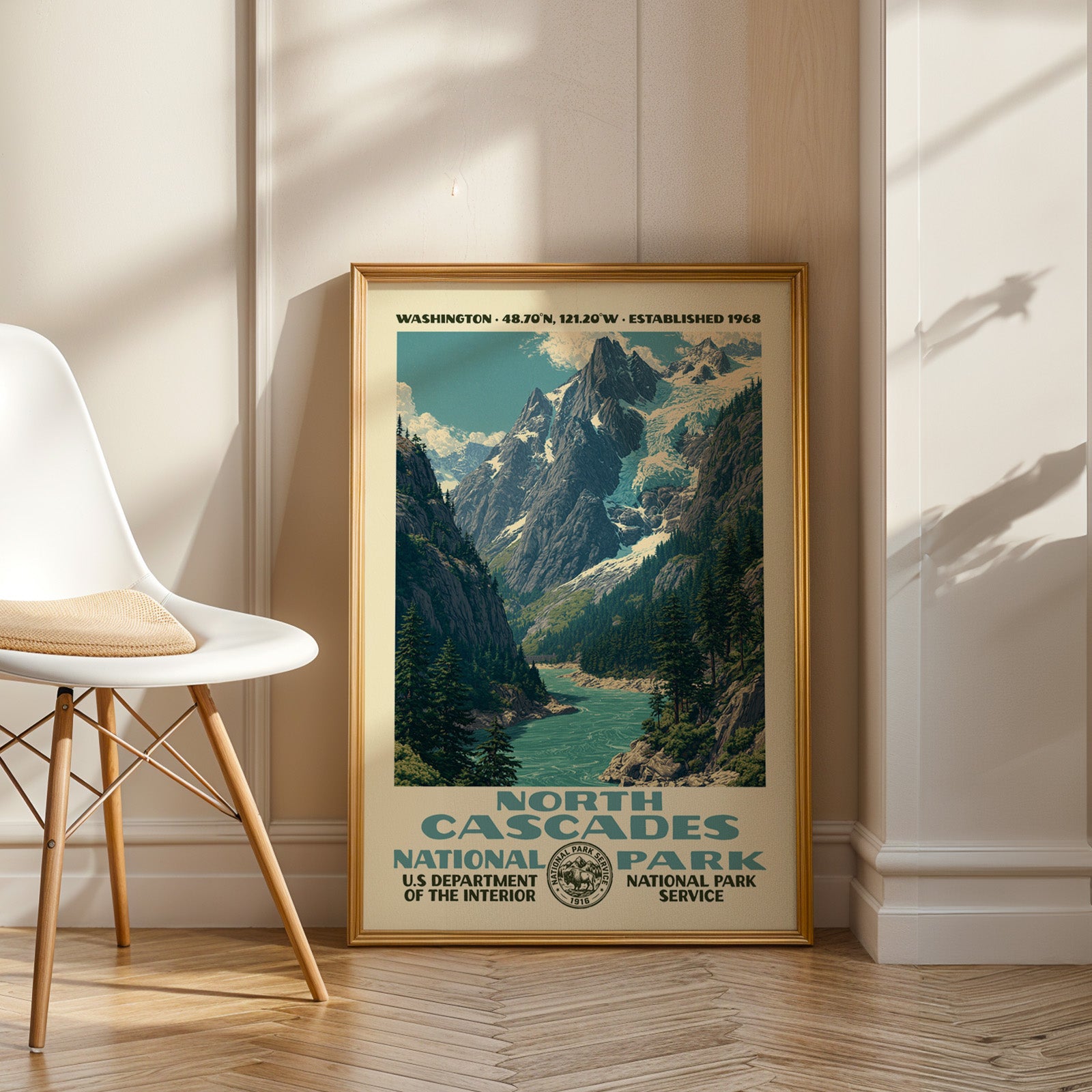 North Cascades National Park Vintage WPA Art