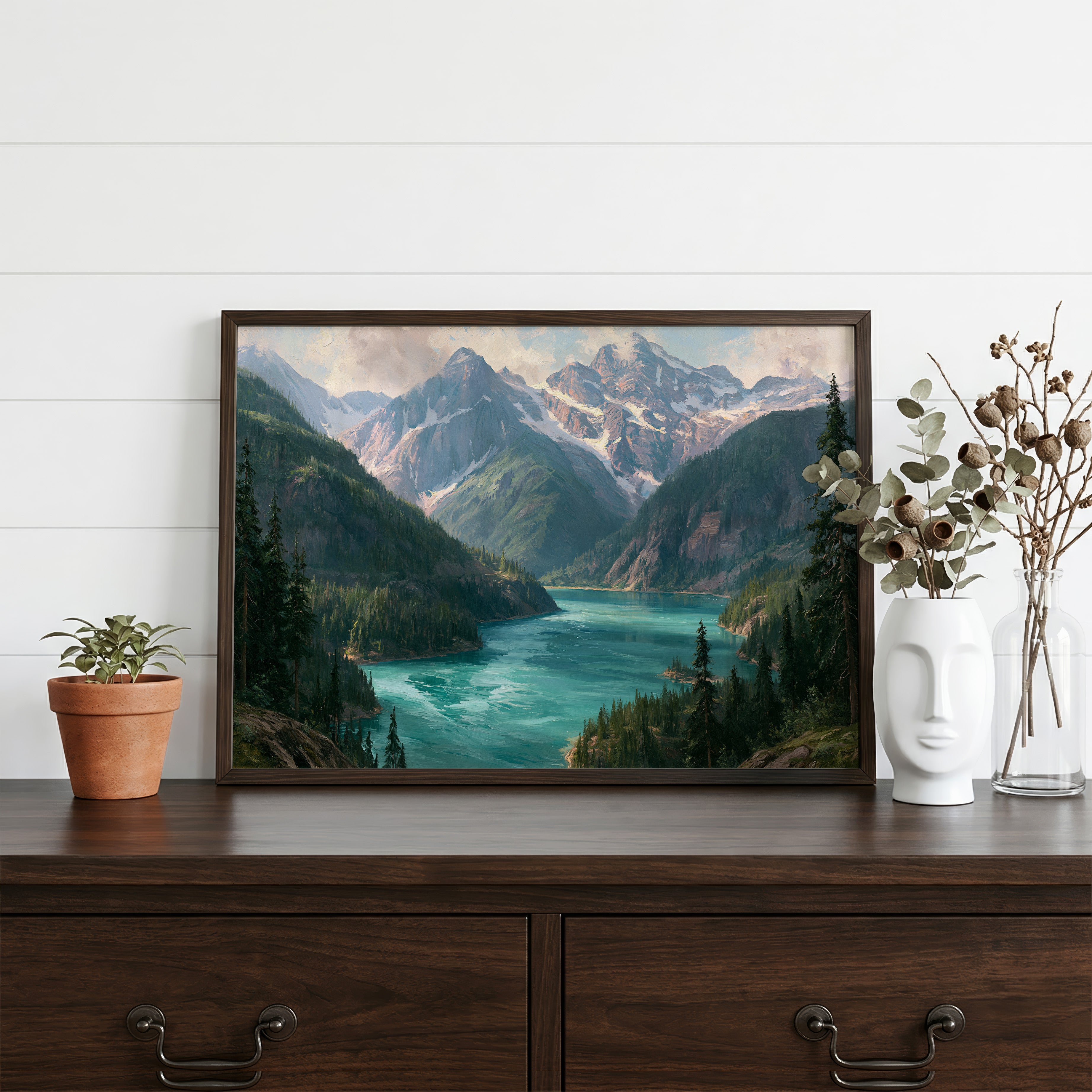 North Cascades National Park Classical Oil Painting