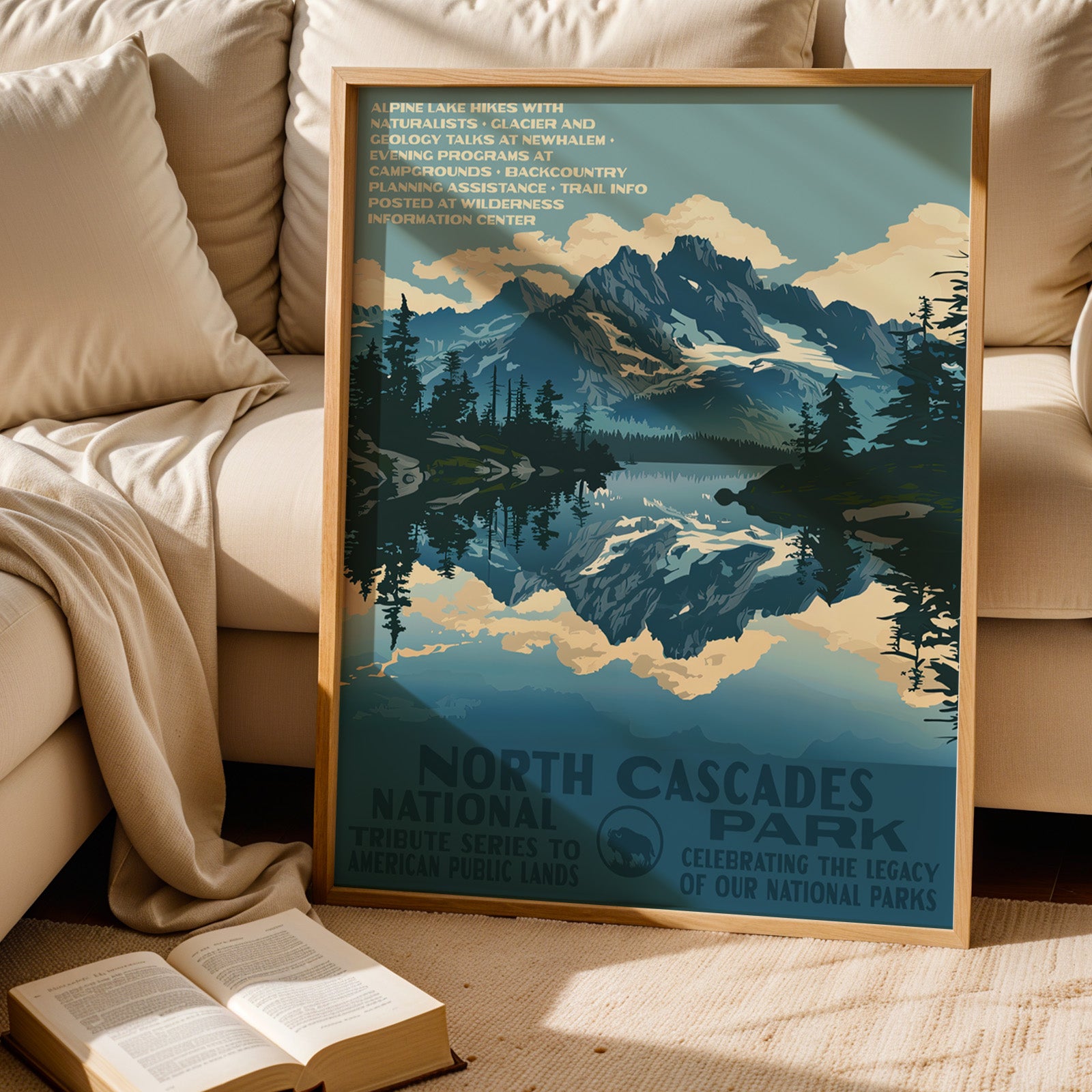 North Cascades National Park Vintage WPA Art
