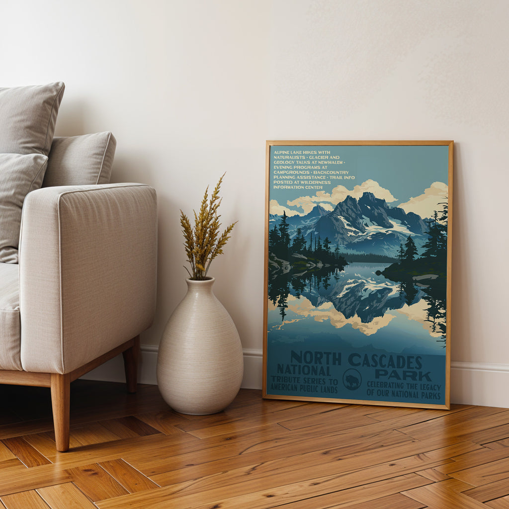 North Cascades National Park Vintage WPA Art