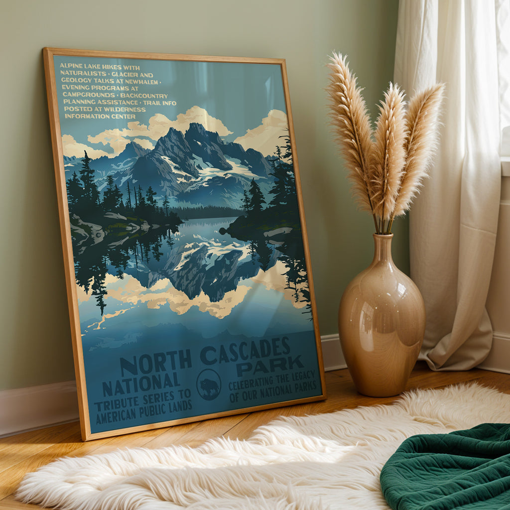 North Cascades National Park Vintage WPA Art