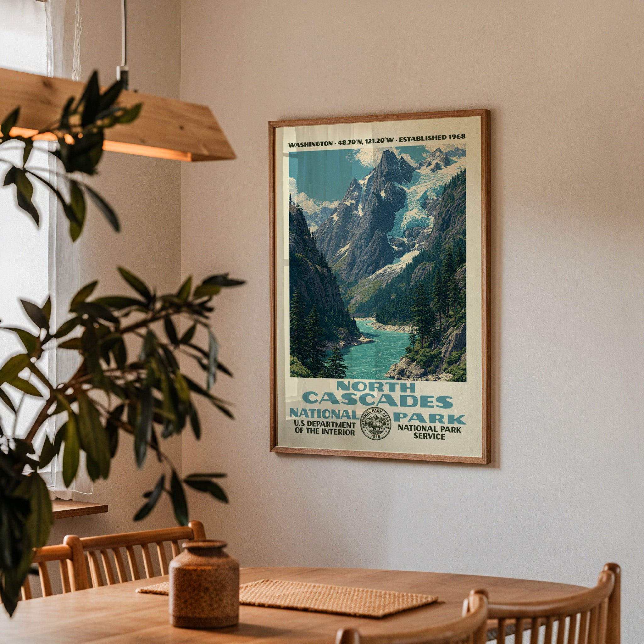 North Cascades National Park Vintage WPA Art