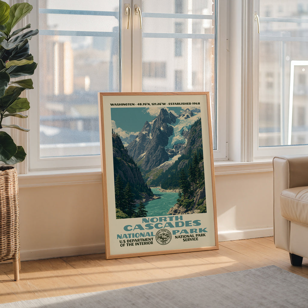 North Cascades National Park Vintage WPA Art