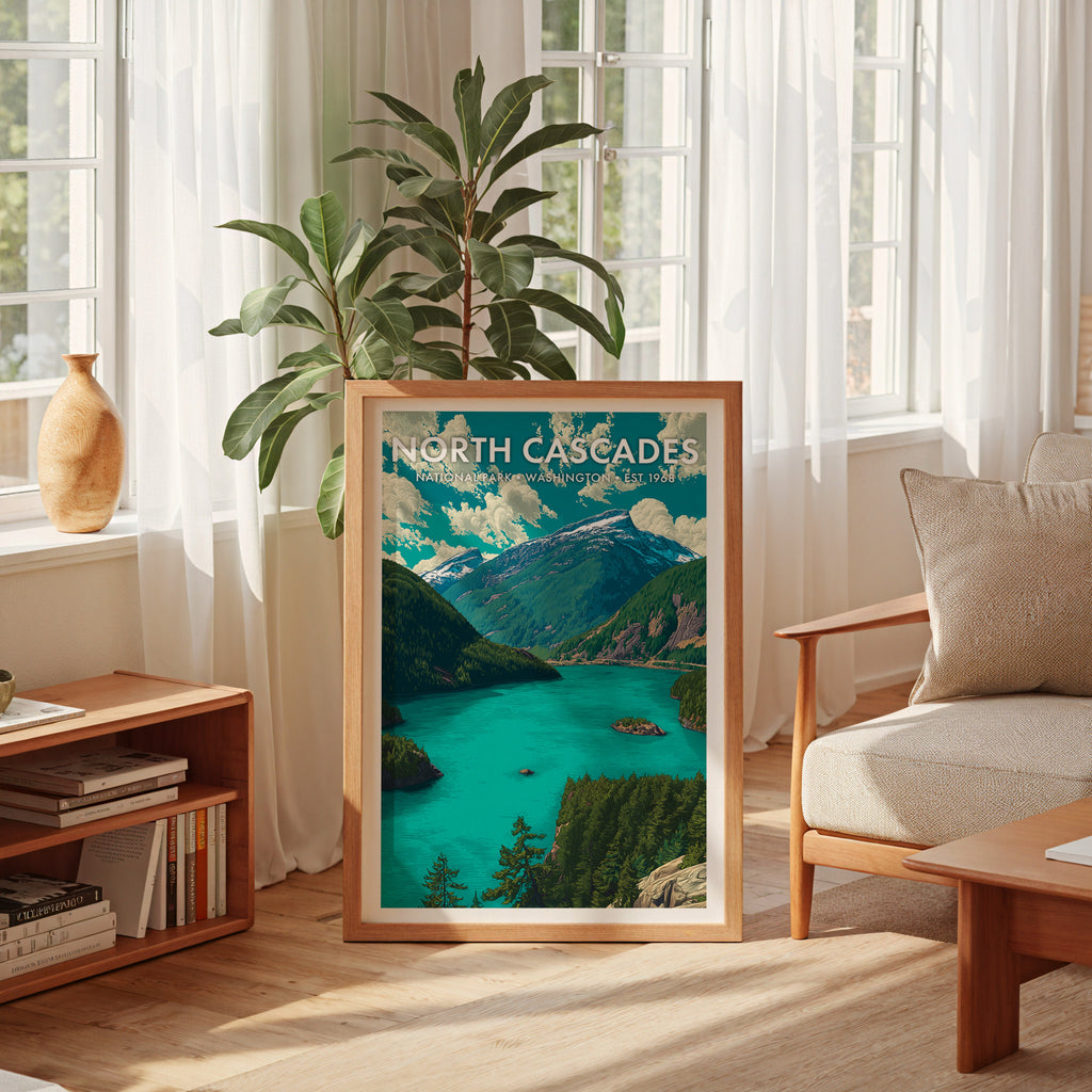 Retro North Cascades National Park Print