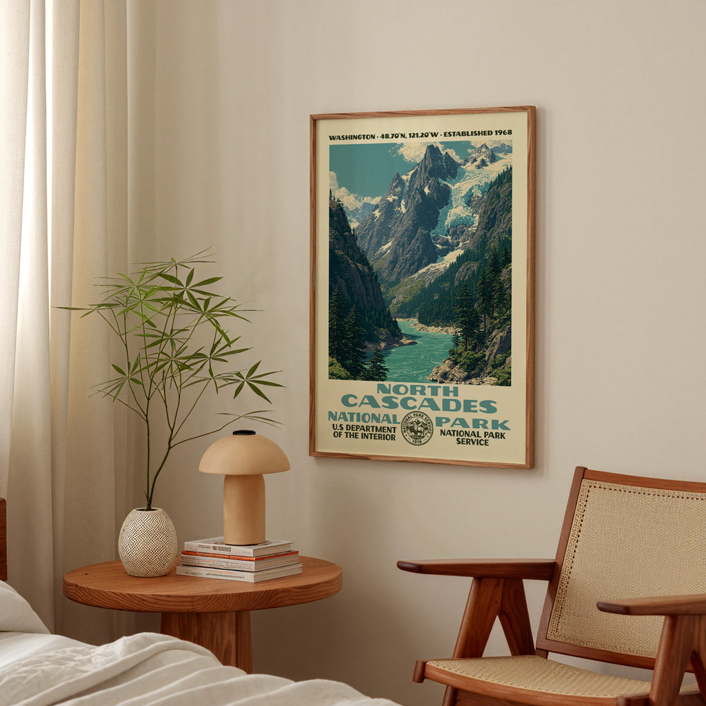 North Cascades National Park Vintage WPA Art