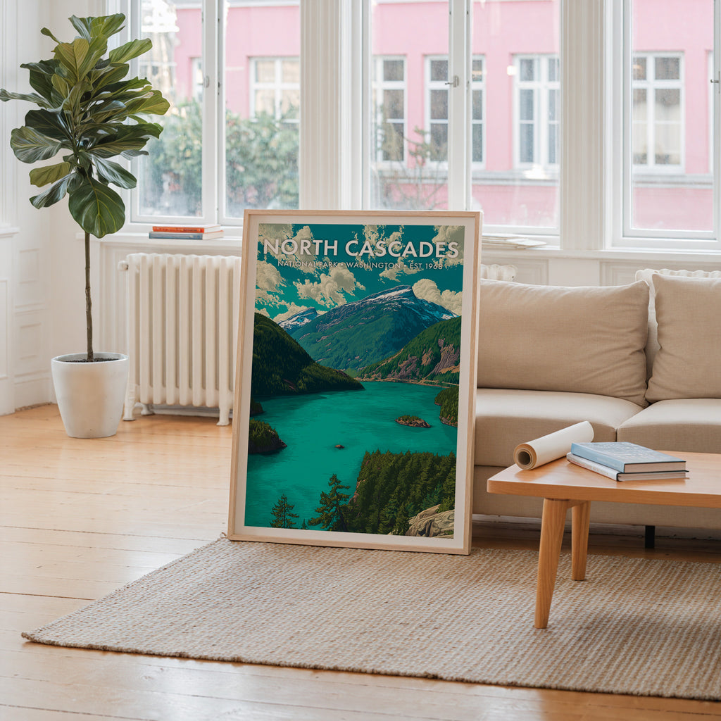 Retro North Cascades National Park Print