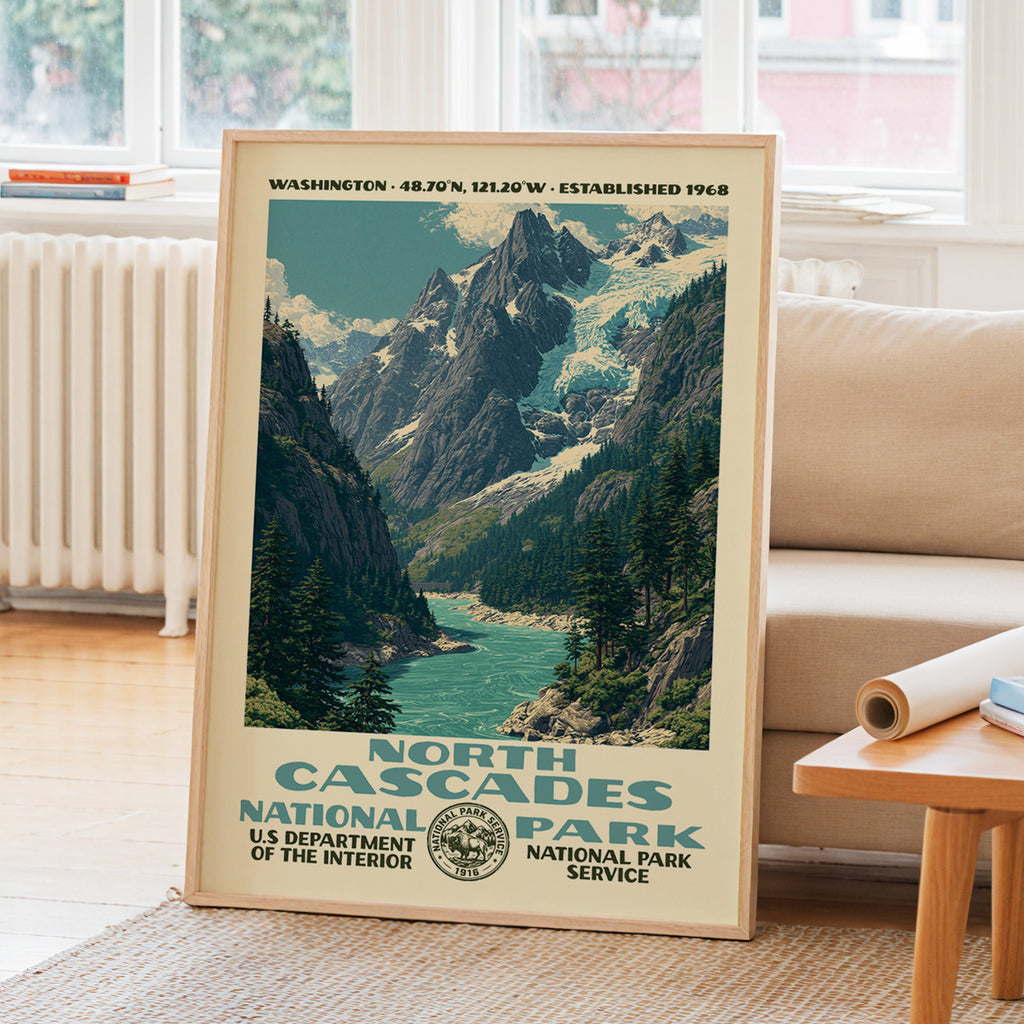 North Cascades National Park Vintage WPA Art
