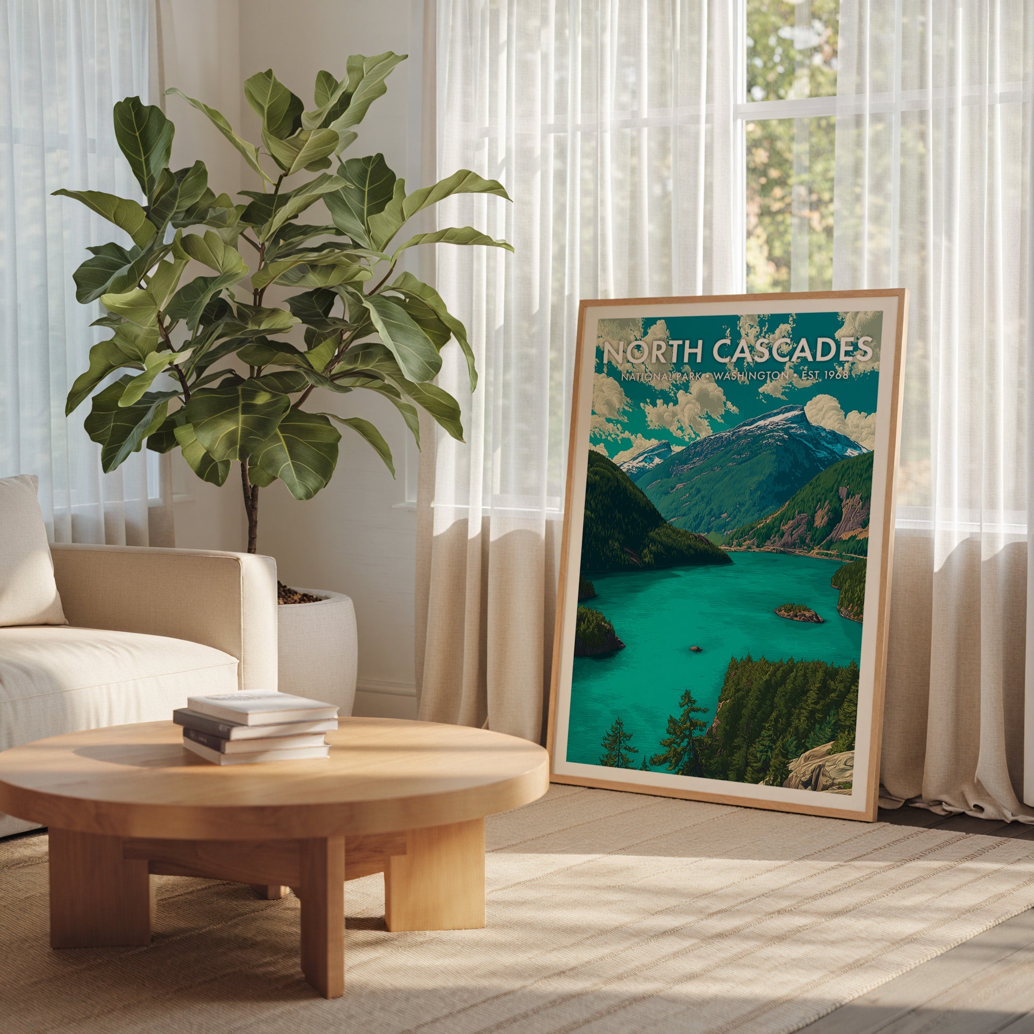 Retro North Cascades National Park Print
