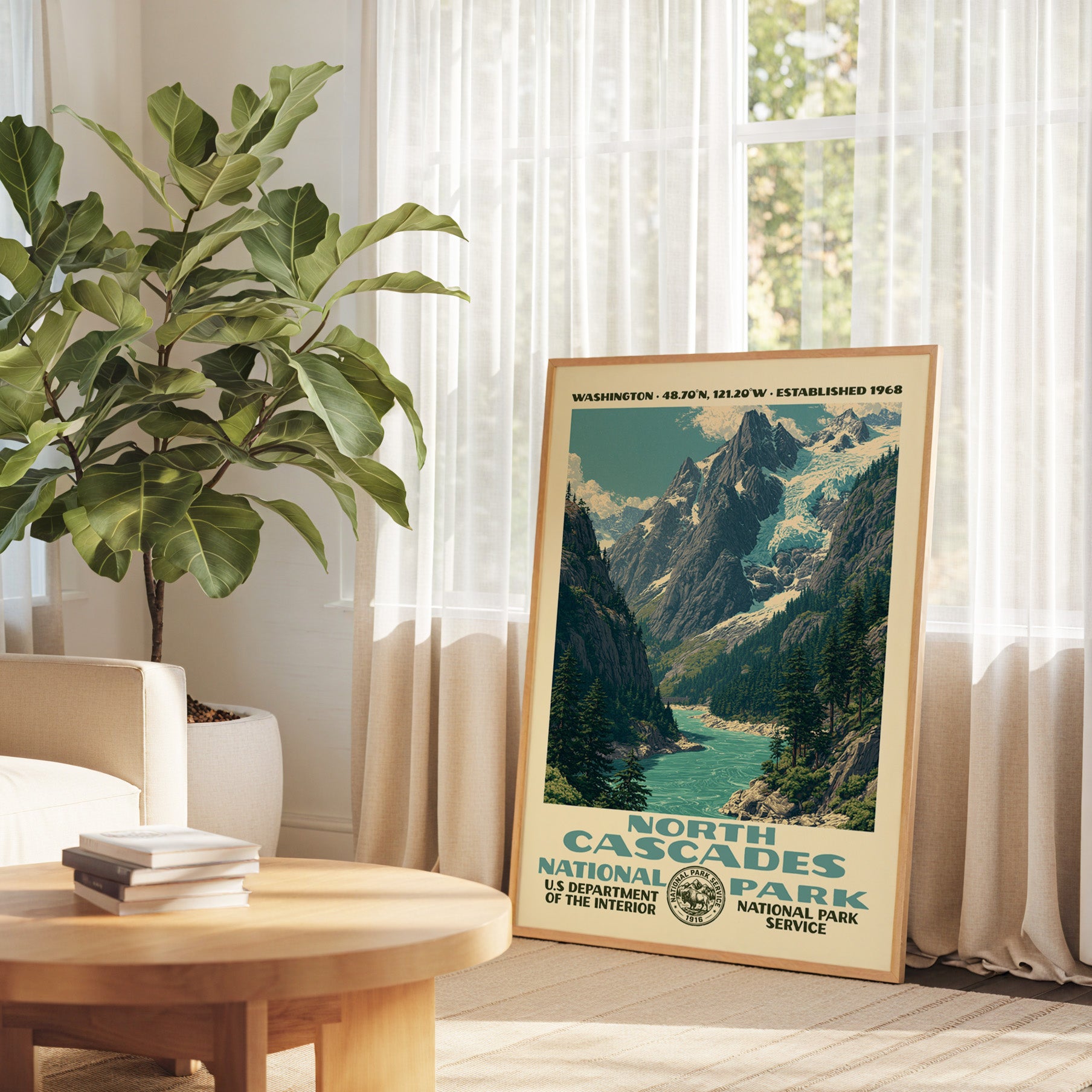 North Cascades National Park Vintage WPA Art